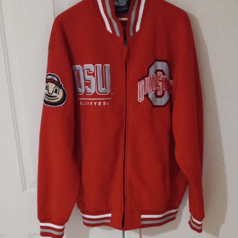 Scarlet Red Bomber Varsity Jacket with White Trim